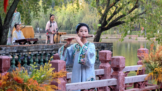 竹笛演奏 琵琶弹奏 古筝弹奏 古风表演