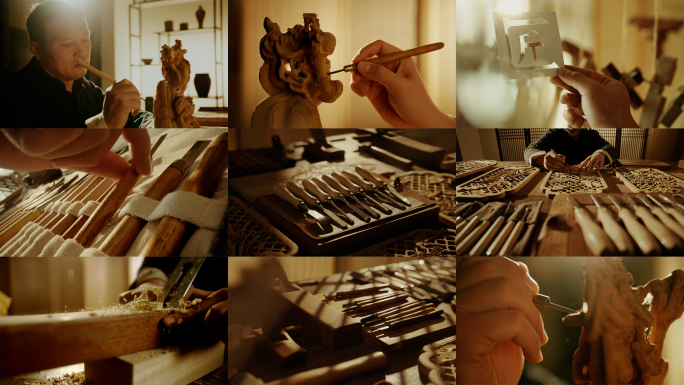 木雕匠心木刻非遗传统技艺匠人工匠木匠