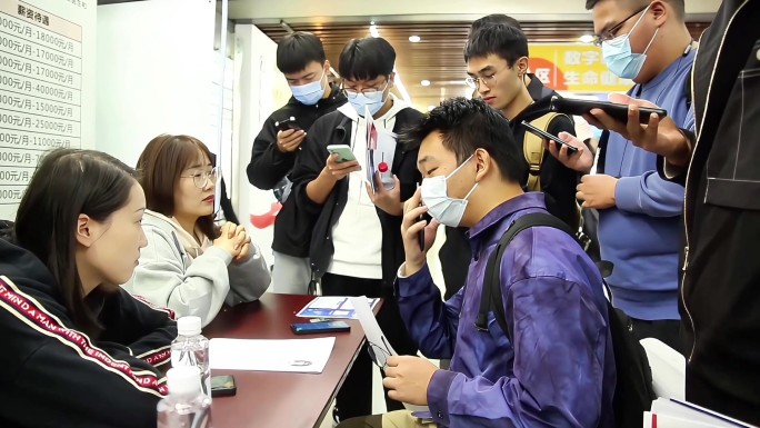 人才市场企业招聘实况带岗直播间招聘会现场