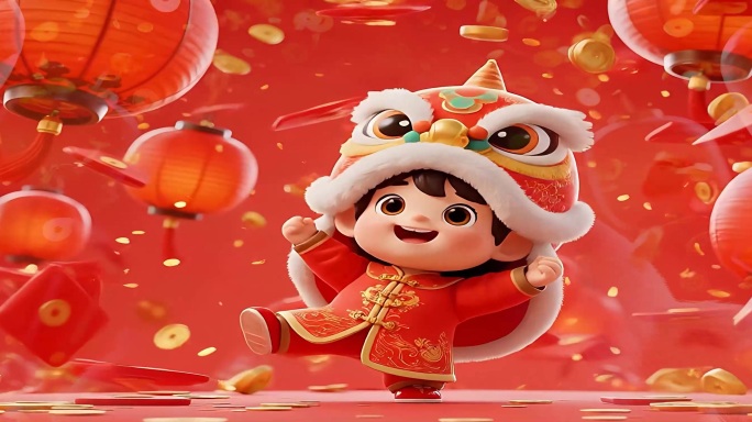 新版【恭喜发财】 配乐成品LED年会背景