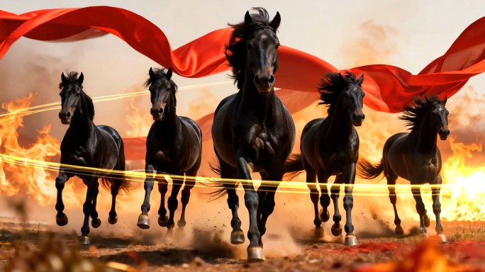 2026马年公司年会颁奖片头开场无插件