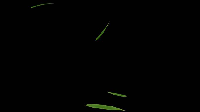 竹叶飘落转场4k带通道