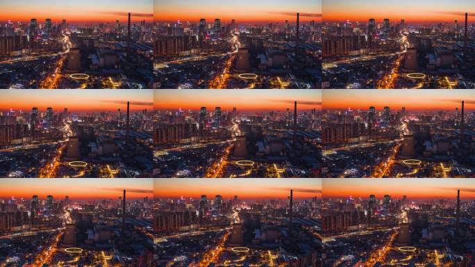 沈阳大东区龙之梦区域夜景航拍