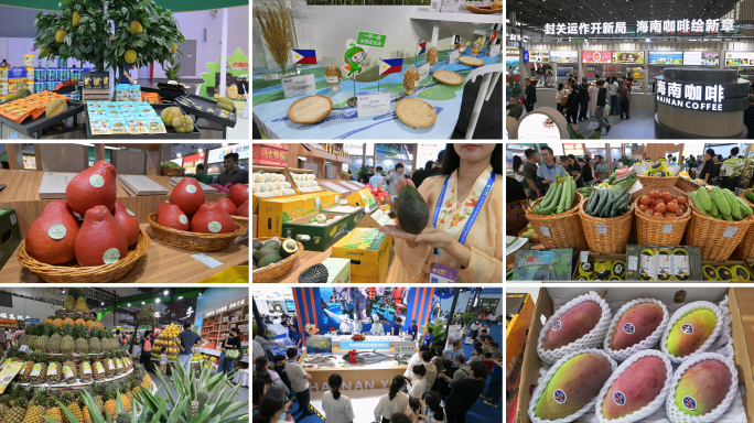 海南热带农产品冬季交易 展会现场拍摄视频