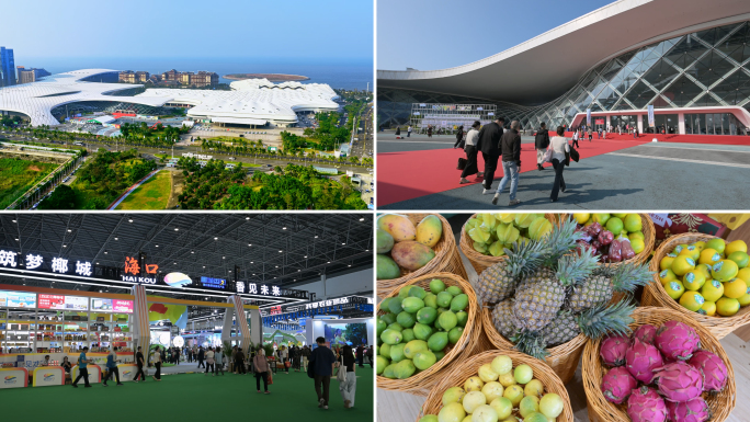 海南热带农产品冬季交易 展会现场拍摄视频