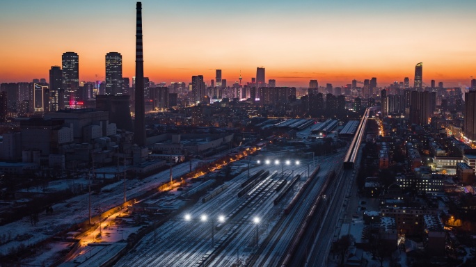 沈阳大东区龙之梦区域夜景航拍