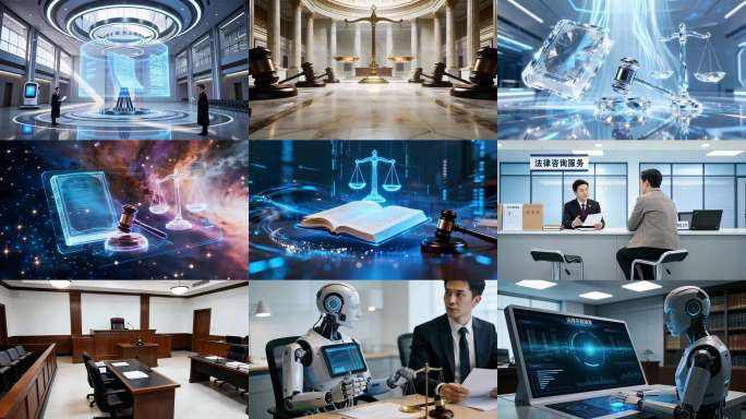 智慧法院公平正义法槌法典天平