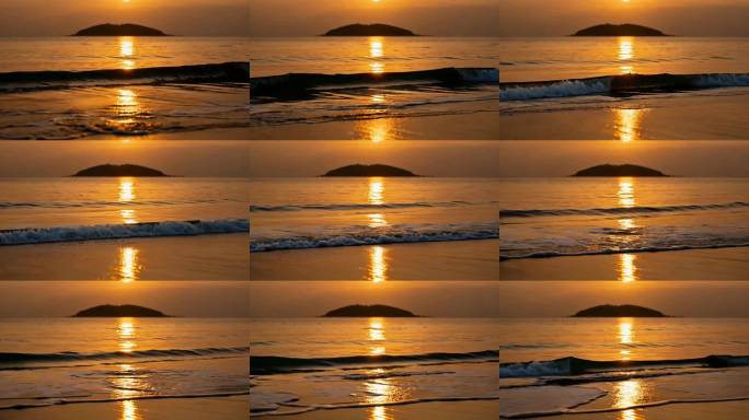 海面日落金色波光