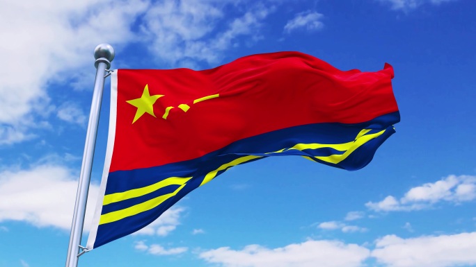 4k军事航天部队旗帜