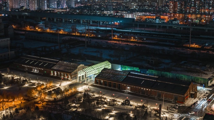沈阳大东区龙之梦区域夜景航拍