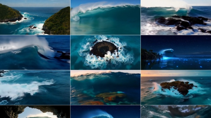 8k升格海浪震撼海浪冲击瞬间