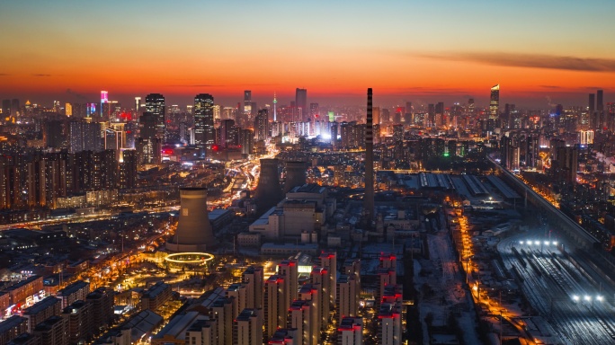 沈阳大东区龙之梦区域夜景航拍