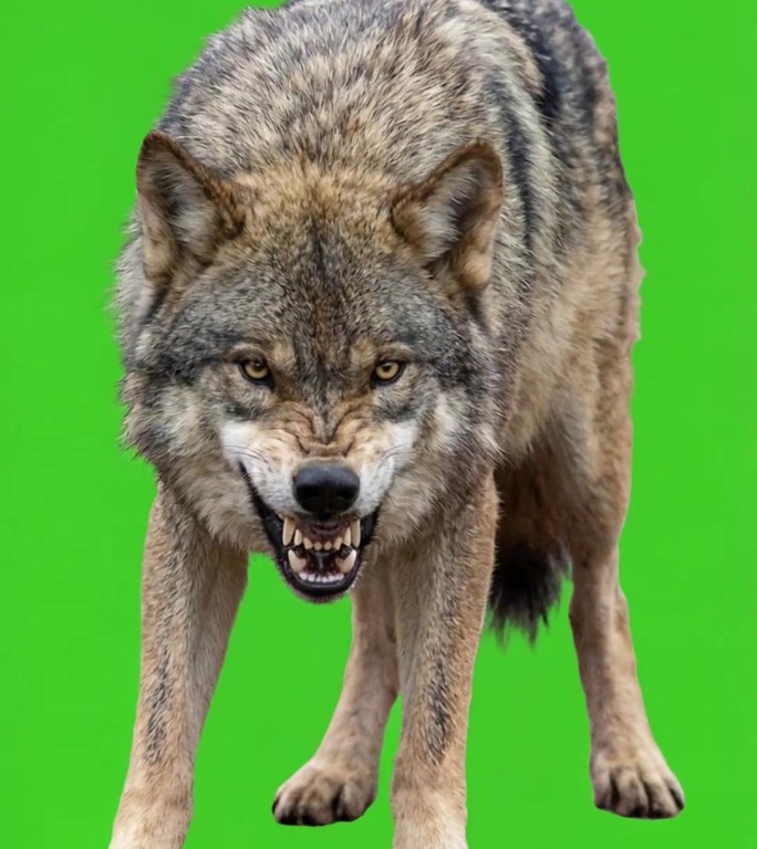 狼嘶吼绿幕素材