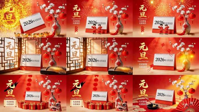 元旦新年祝福动态素材