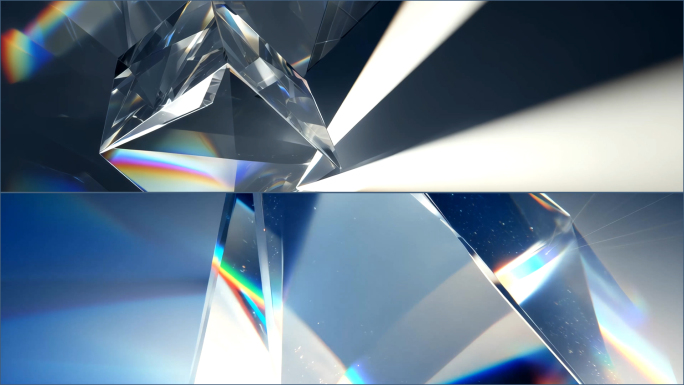 宽屏几何质感水晶棱镜折射光影