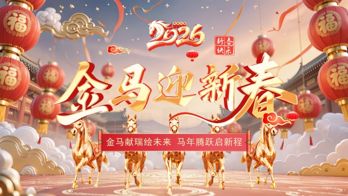 原创4K马年春节新年倒计时开场片头