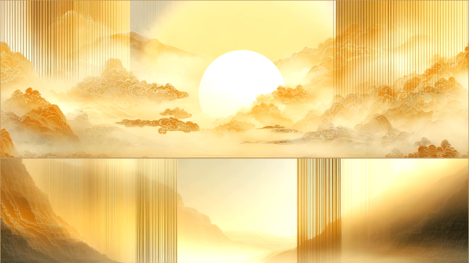 宽屏大气中式山水意境背景