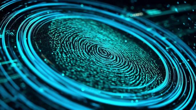 指纹识别科技动画 数字安全技术演示