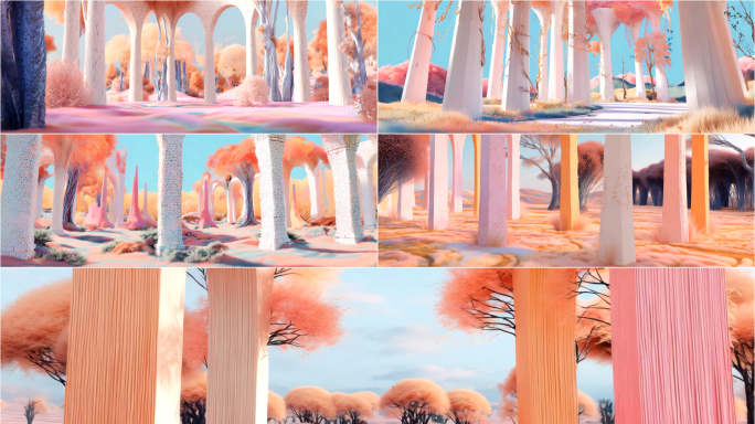 宽屏唯美奇幻粉色森林时尚背景