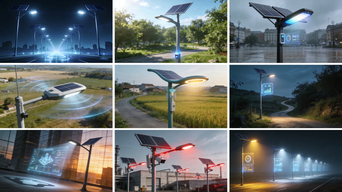 智能太阳能路灯科技展示 智慧城市路灯系统