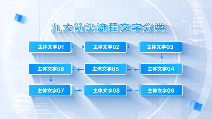 【3-9类】简洁箭头流程文字分类