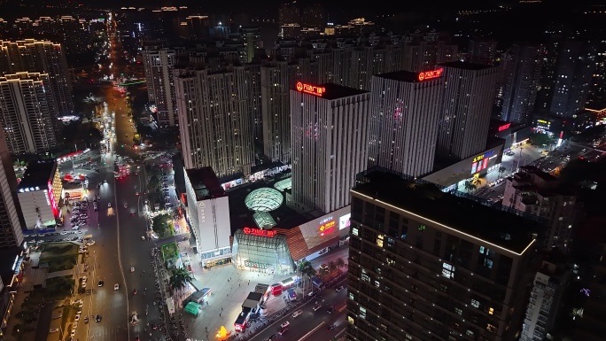 航拍莆田万达广场夜景