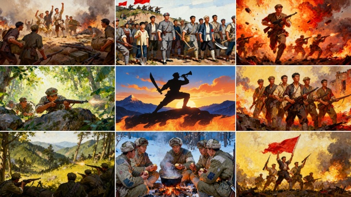 4K《游击队之歌》红色革命素材