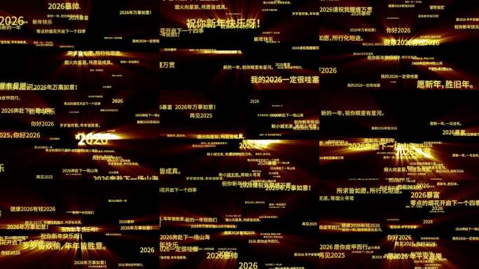 2026马年祝福语弹幕ae（透明底）