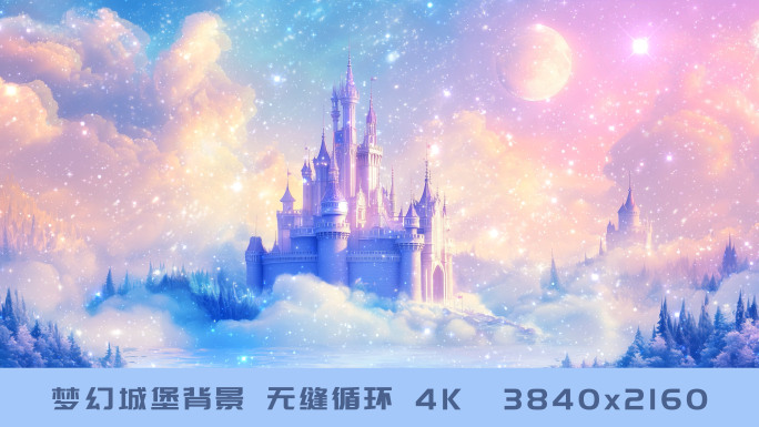 梦幻城堡星空背景