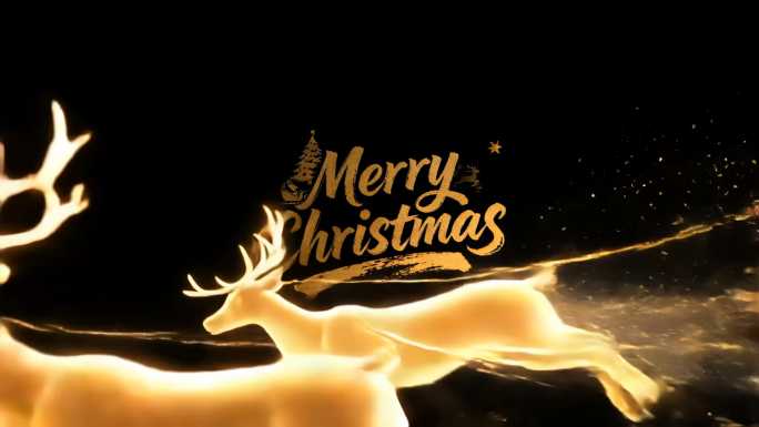 2组带通道圣诞快乐文字粒子入场出场特效