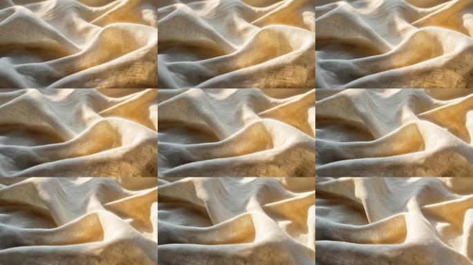 亚麻布料阳光纹理特写