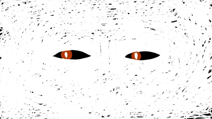 2D动画，抽象的睁眼镜头，瞳孔会移动