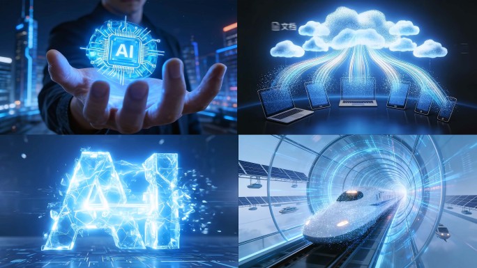 AI人工智能科技未来城市大数据云计算芯片