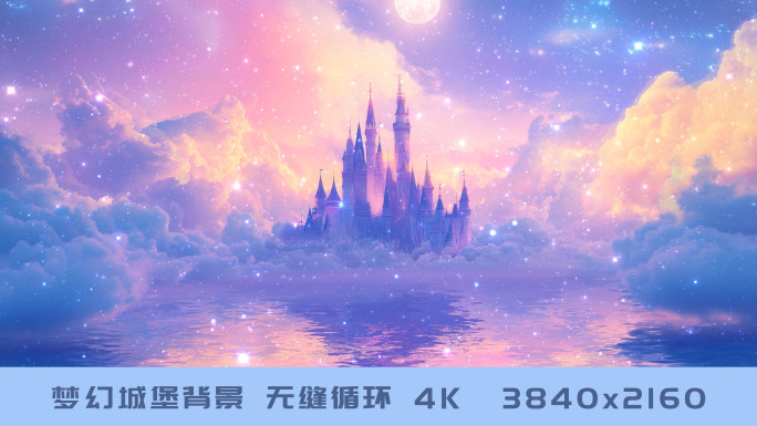 梦幻城堡星空背景