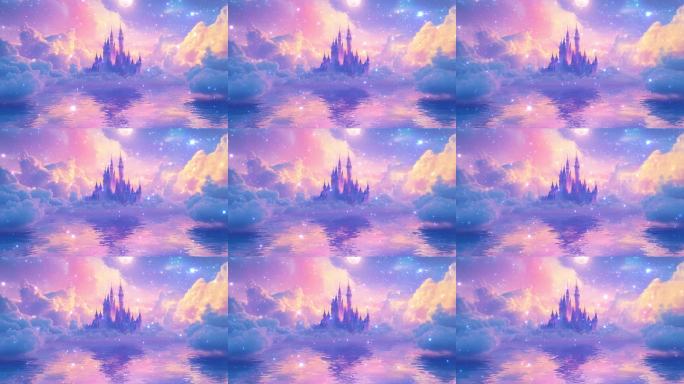 梦幻城堡星空背景