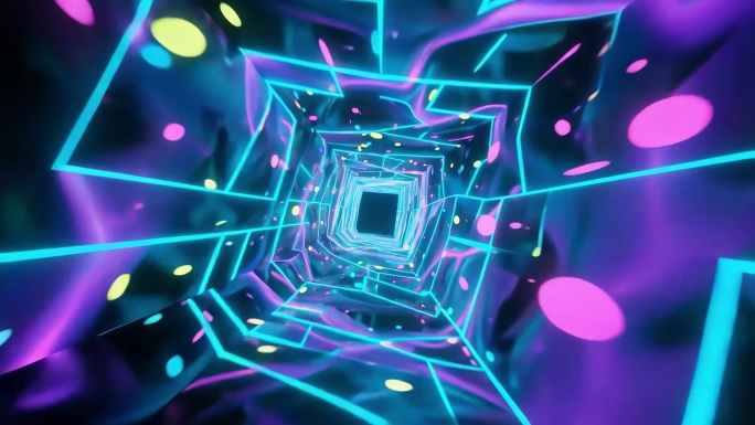 霓虹几何隧道穿梭