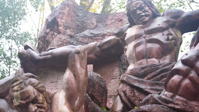 剑门关五丁开山雕塑&姜维守关雕塑&雷鸣桥