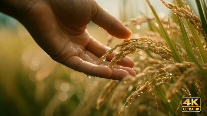 大米丰收 稻田米饭