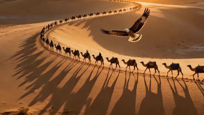 雄鹰翱翔自然壮丽景色