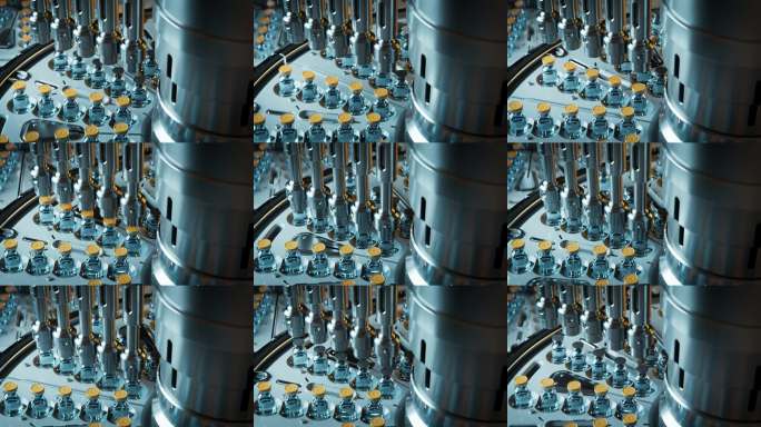 现代工业生产设施中的制药灌装过程