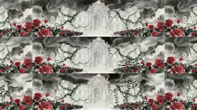 暗黑城堡红玫瑰背景