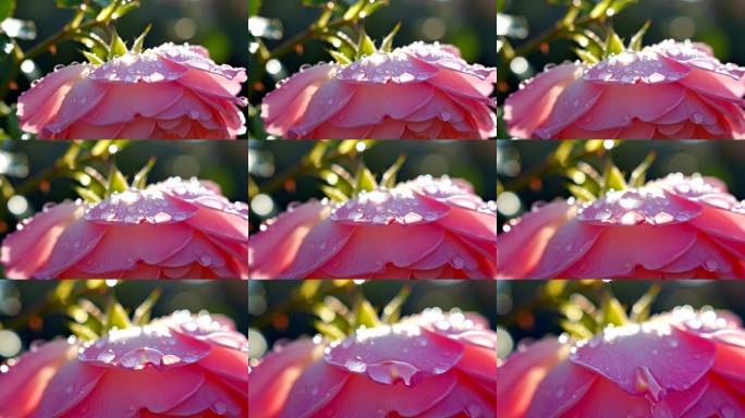 带露珠的粉色玫瑰花