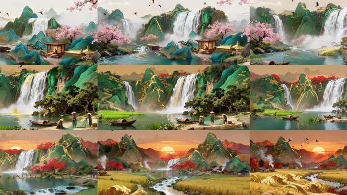 四季变幻春夏秋冬LED背景