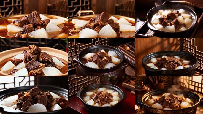 牦牛肉炖萝卜 牦牛肉砂锅牛肉萝卜汤热乎
