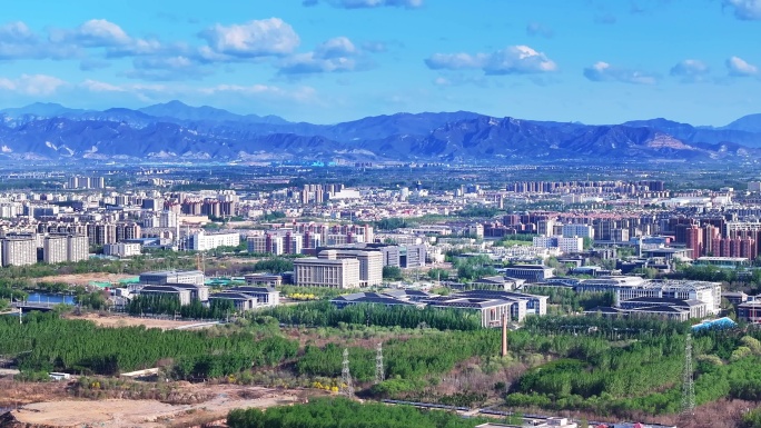 北京房山区航拍 良乡大学城
