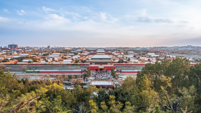 北京故宫天坛雪景延时