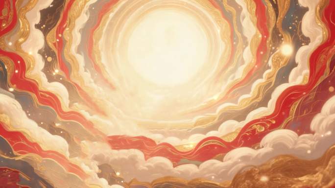【6K】国风国潮喜庆金色祥云宽屏背景4