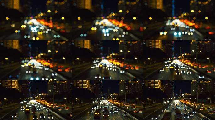 深圳道路城市交通光斑虚化变清晰