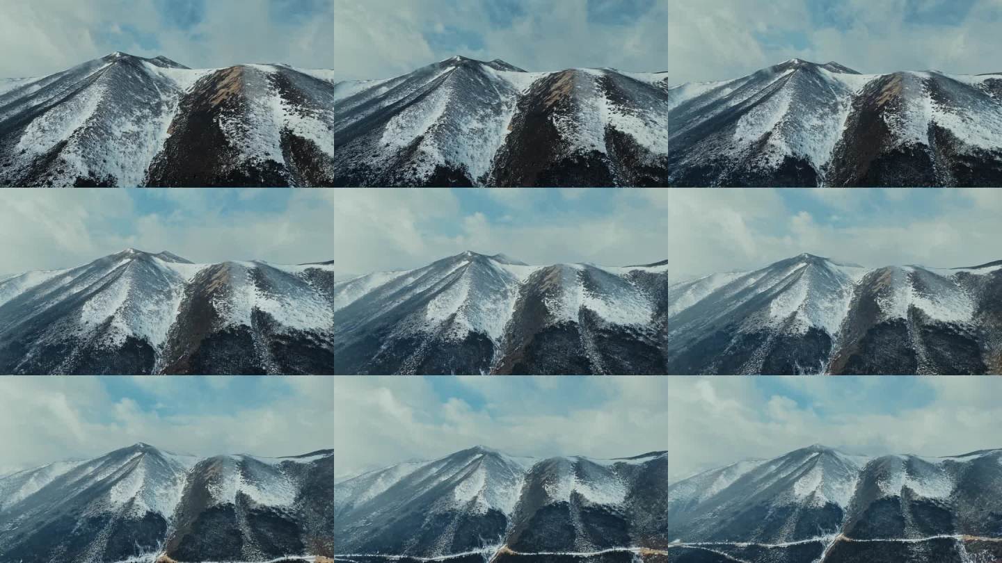航拍白马雪山山脉