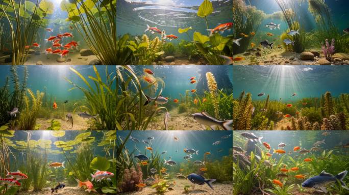 淡水水底世界游鱼素材合集【4K】